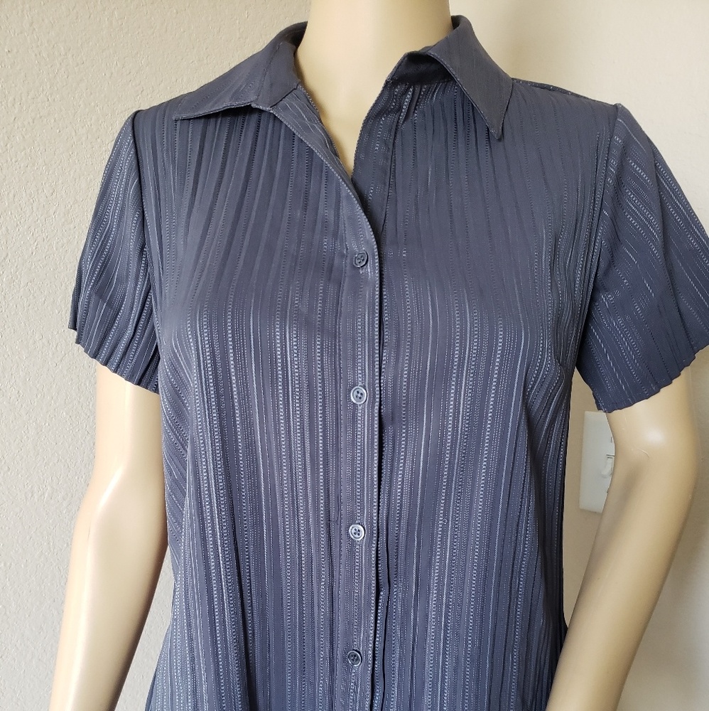 Grey button up top